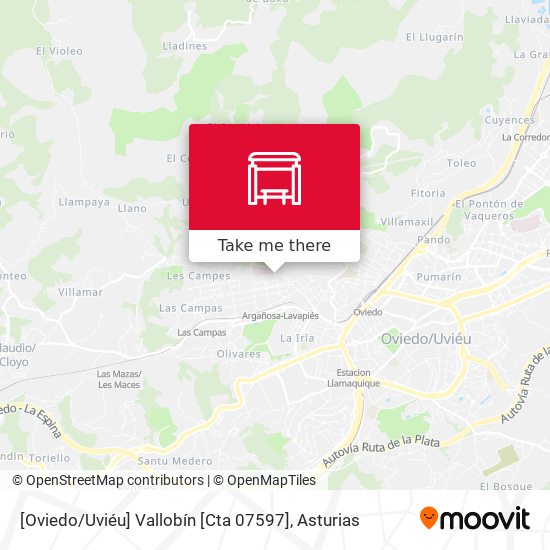 [Oviedo / Uviéu]  Vallobín [Cta 07597] map