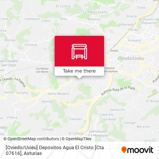 [Oviedo / Uviéu]  Depósitos Agua El Cristo [Cta 07616] map
