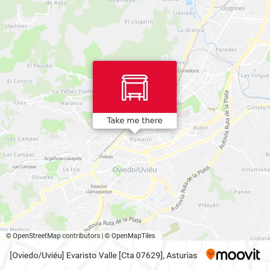 [Oviedo / Uviéu]  Evaristo Valle [Cta 07629] map