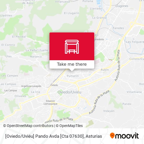 [Oviedo / Uviéu]  Pando Avda [Cta 07630] map