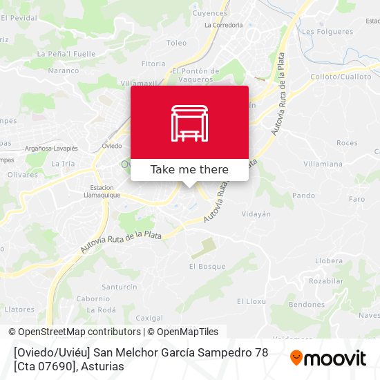 [Oviedo / Uviéu]  San Melchor García Sampedro 78 [Cta 07690] map