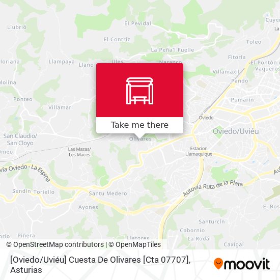 [Oviedo / Uviéu]  Cuesta De Olivares [Cta 07707] map
