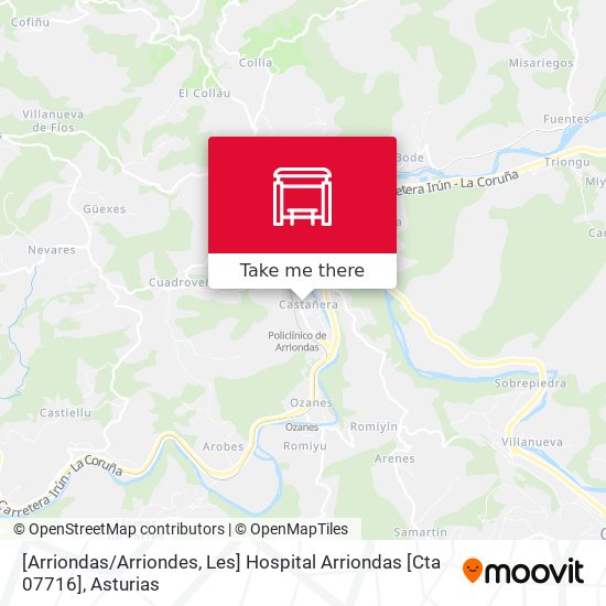 [Arriondas / Arriondes, Les]  Hospital Arriondas [Cta 07716] map