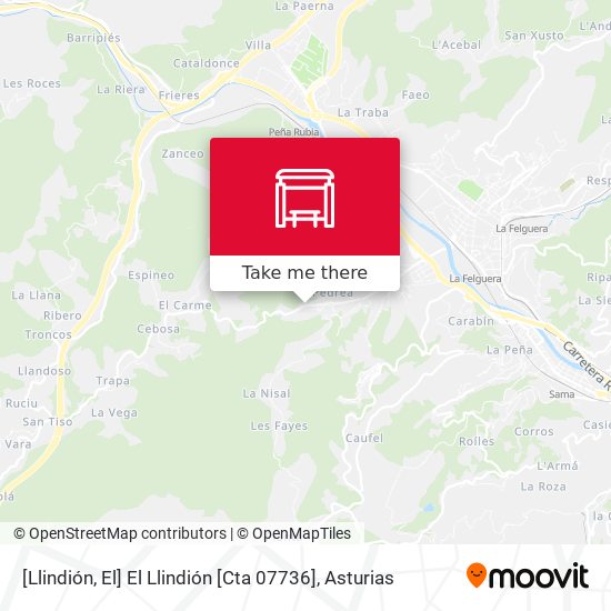 [Llindión, El]  El Llindión [Cta 07736] map