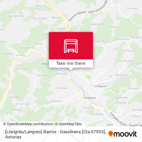 [Llangréu / Langreo]  Barros - Gasolinera [Cta 07933] map