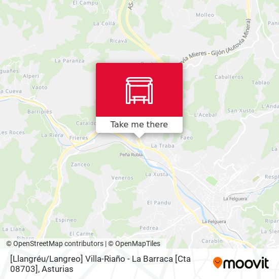 [Llangréu / Langreo]  Villa-Riaño - La Barraca [Cta 08703] map