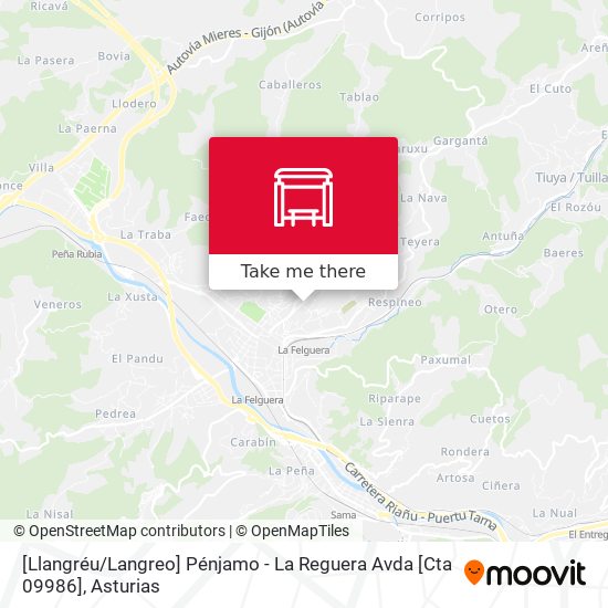 [Llangréu / Langreo]  Pénjamo - La Reguera Avda [Cta 09986] map