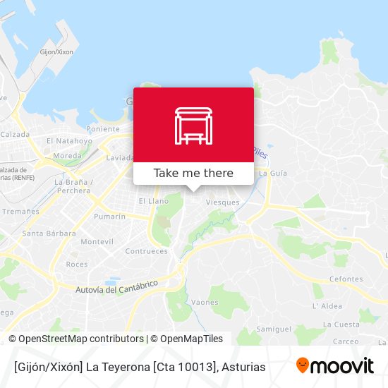 [Gijón / Xixón]  La Teyerona [Cta 10013] map