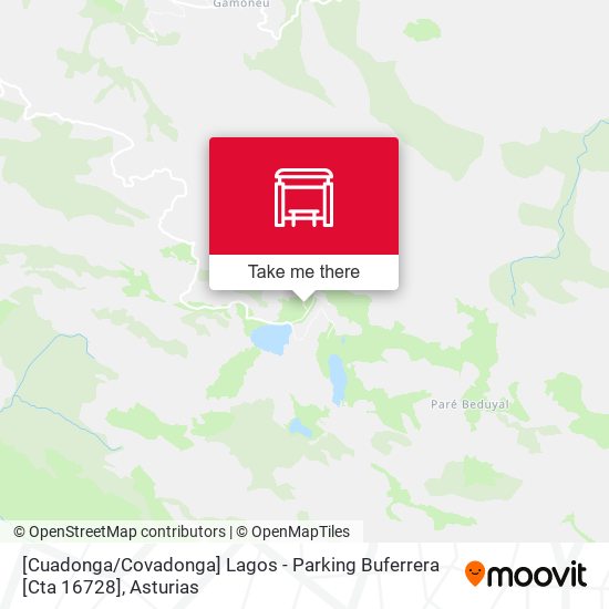 [Cuadonga / Covadonga]  Lagos - Parking Buferrera [Cta 16728] map