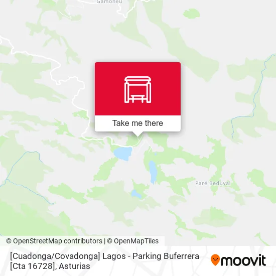 [Cuadonga / Covadonga]  Lagos - Parking Buferrera [Cta 16728] map