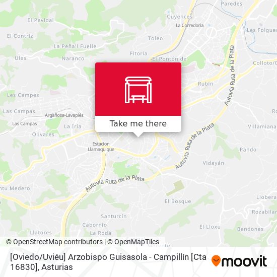 [Oviedo / Uviéu]  Arzobispo Guisasola - Campillín [Cta 16830] map