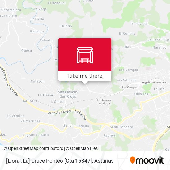 [Lloral, La]  Cruce Ponteo [Cta 16847] map