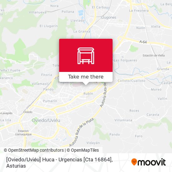 [Oviedo / Uviéu]  Huca - Urgencias [Cta 16864] map