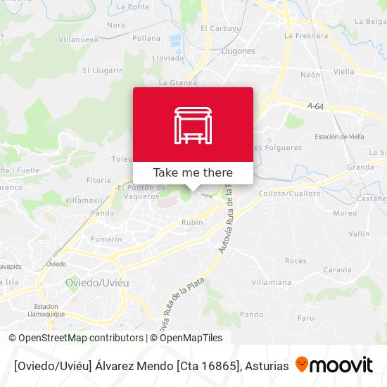 [Oviedo / Uviéu]  Álvarez Mendo [Cta 16865] map
