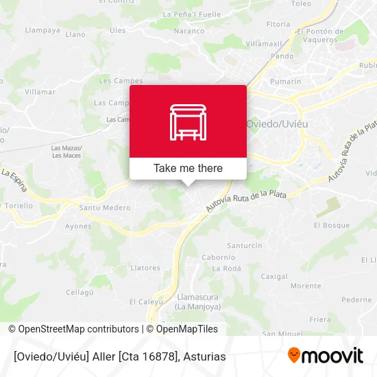 [Oviedo / Uviéu]  Aller [Cta 16878] map