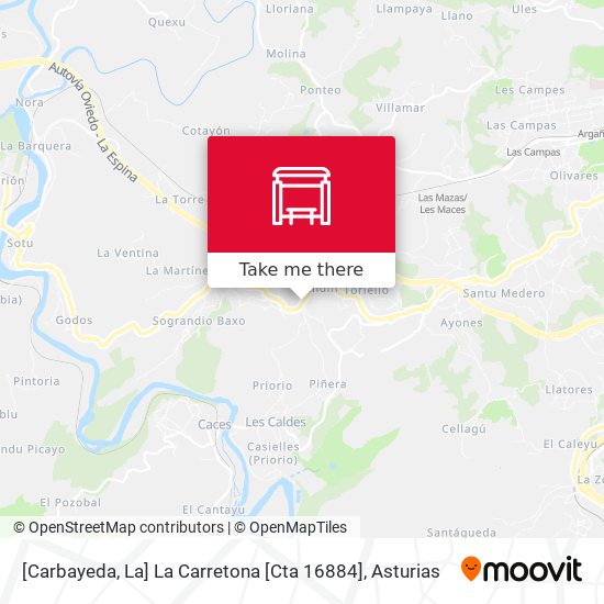 [Carbayeda, La]  La Carretona [Cta 16884] map