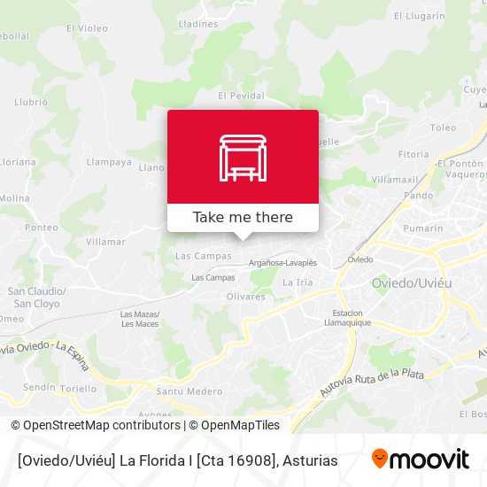 [Oviedo / Uviéu]  La Florida I [Cta 16908] map