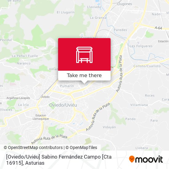 [Oviedo / Uviéu]  Sabino Fernández Campo [Cta 16915] map