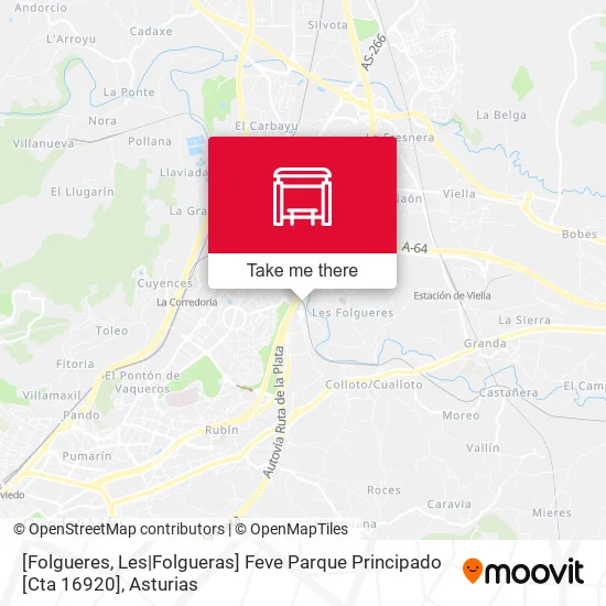mapa [Folgueres, Les|Folgueras]  Feve Parque Principado [Cta 16920]