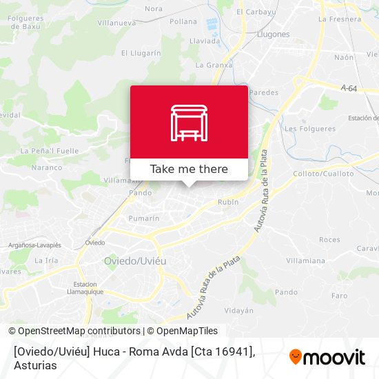[Oviedo / Uviéu]  Huca - Roma Avda [Cta 16941] map