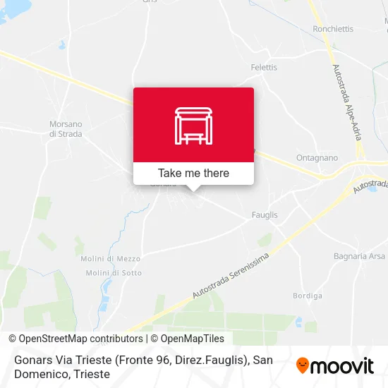 Gonars Via Trieste (Fronte 96, Direz.Fauglis), San Domenico map