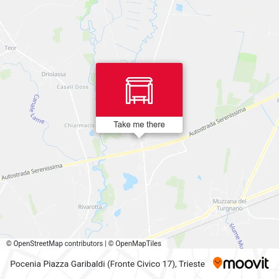 Pocenia Piazza Garibaldi (Fronte Civico 17) map