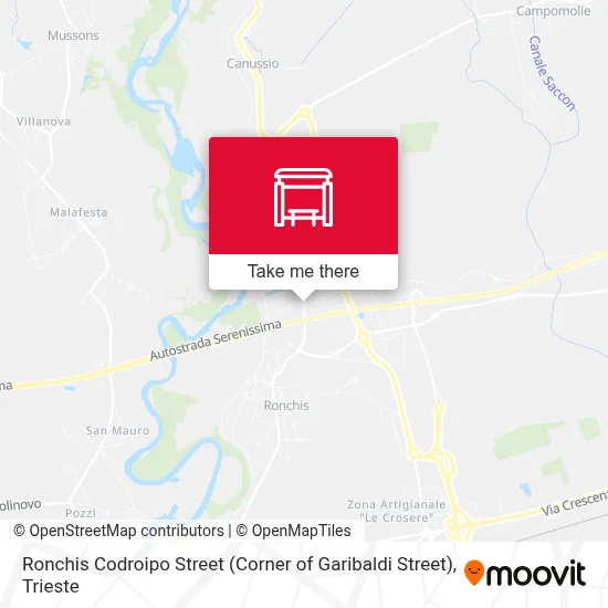 Ronchis Codroipo Street (Corner of Garibaldi Street) map