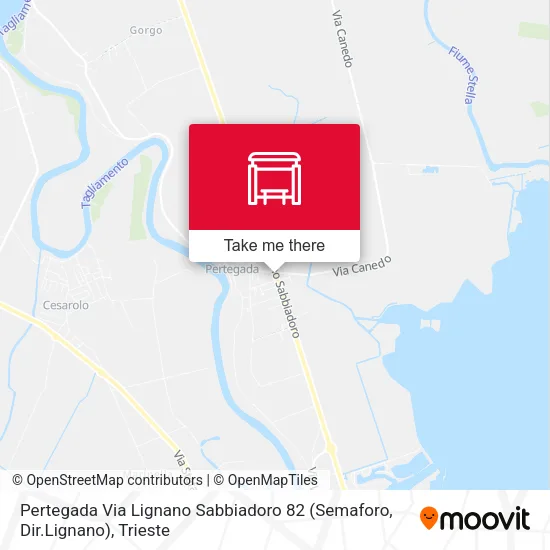 Pertegada Via Lignano Sabbiadoro 82 (Semaforo, Dir.Lignano) map