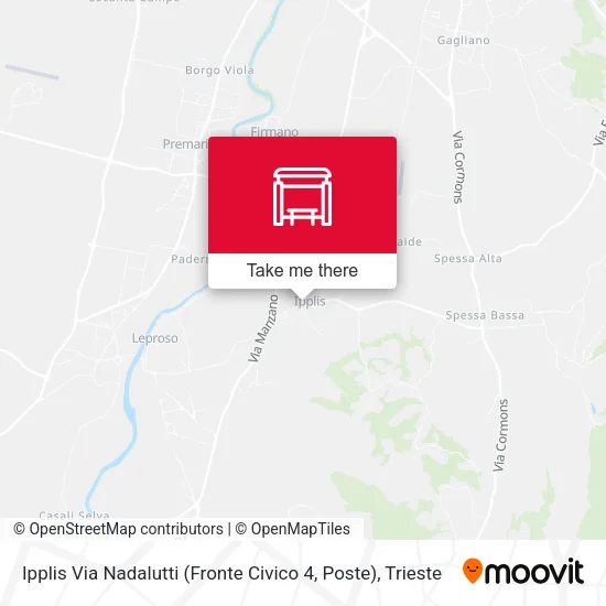 Ipplis Via Nadalutti (Fronte Civico 4, Poste) map
