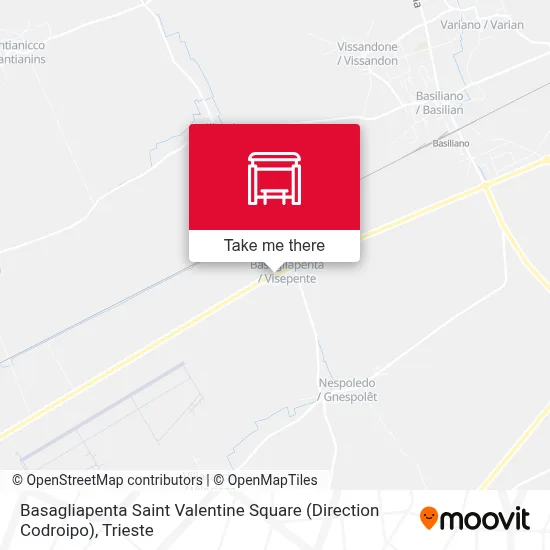 Basagliapenta Saint Valentine Square (Direction Codroipo) map