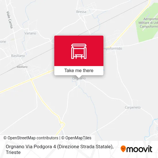 Orgnano Via Podgora 4 (Direzione Strada Statale) map