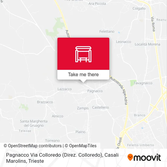 Pagnacco Via Colloredo (Direz. Colloredo), Casali Marolins map