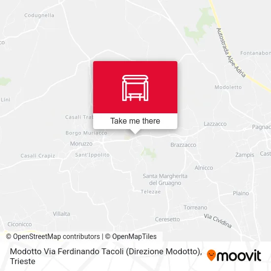 Modotto Via Ferdinando Tacoli (Direzione Modotto) map