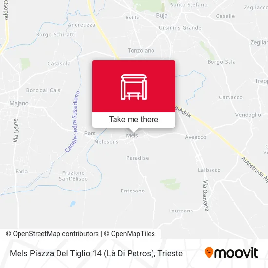 Mels Piazza Del Tiglio 14 (Là Di Petros) map