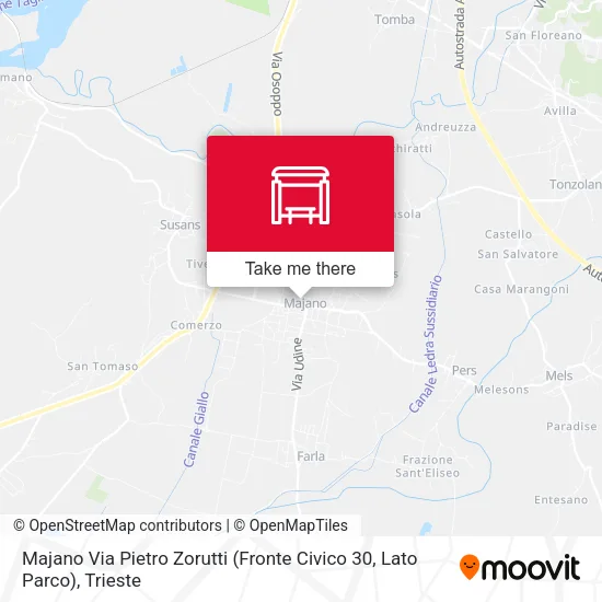 Majano Via Pietro Zorutti (Fronte Civico 30, Lato Parco) map