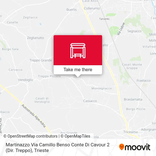 Martinazzo Via Camillo Benso Conte Di Cavour 2 (Dir. Treppo) map