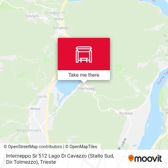 Interneppo Sr 512 Lago Di Cavazzo (Stallo Sud, Dir.Tolmezzo) map