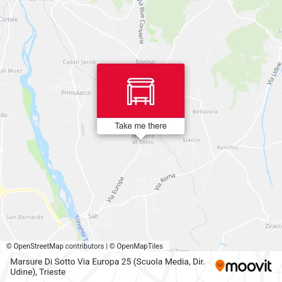 Marsure Di Sotto Via Europa 25 (Scuola Media,  Dir. Udine) map