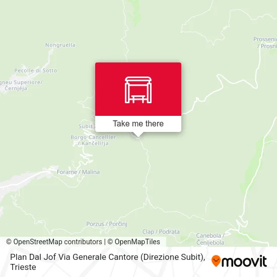 Plan Dal Jof Via Generale Cantore (Direzione Subit) map