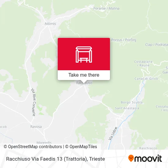 Racchiuso Via Faedis 13 (Trattoria) map