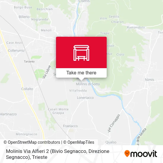 Molinis Via Alfieri 2 (Bivio Segnacco, Direzione Segnacco) map