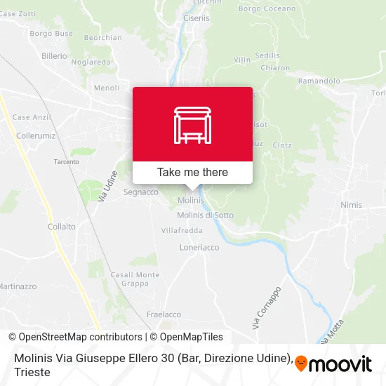 Molinis Via Giuseppe Ellero 30 (Bar, Direzione Udine) map