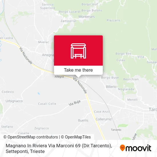 Magnano In Riviera Via Marconi 69 (Dir.Tarcento), Setteponti map