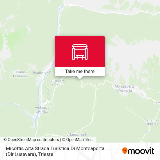 Micottis Alta Strada Turistica Di Monteaperta (Dir.Lusevera) map