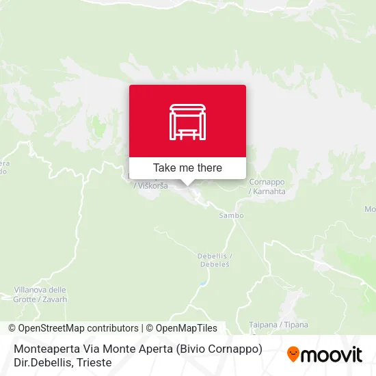 Monteaperta Via Monte Aperta (Bivio Cornappo) Dir.Debellis map