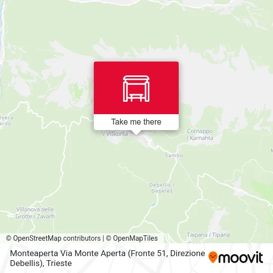 Monteaperta Via Monte Aperta (Fronte 51, Direzione Debellis) map
