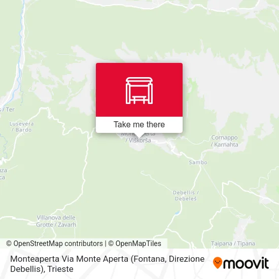 Monteaperta Via Monte Aperta (Fontana, Direzione Debellis) map