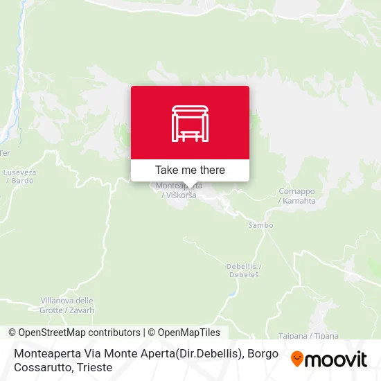 Monteaperta Via Monte Aperta(Dir.Debellis), Borgo Cossarutto map