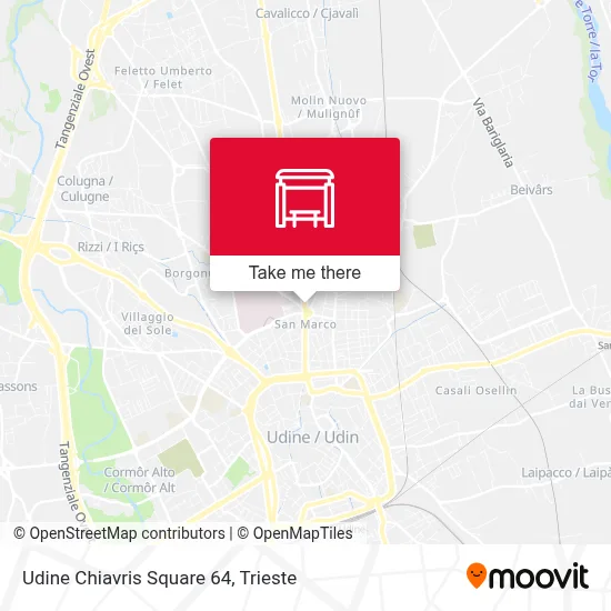 Udine Chiavris Square 64 map