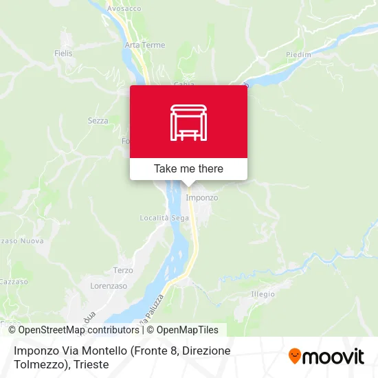 Imponzo Via Montello (Fronte 8, Direzione Tolmezzo) map
